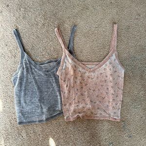 Set of 2 American eagle vintage/ distressed tank top crop tops